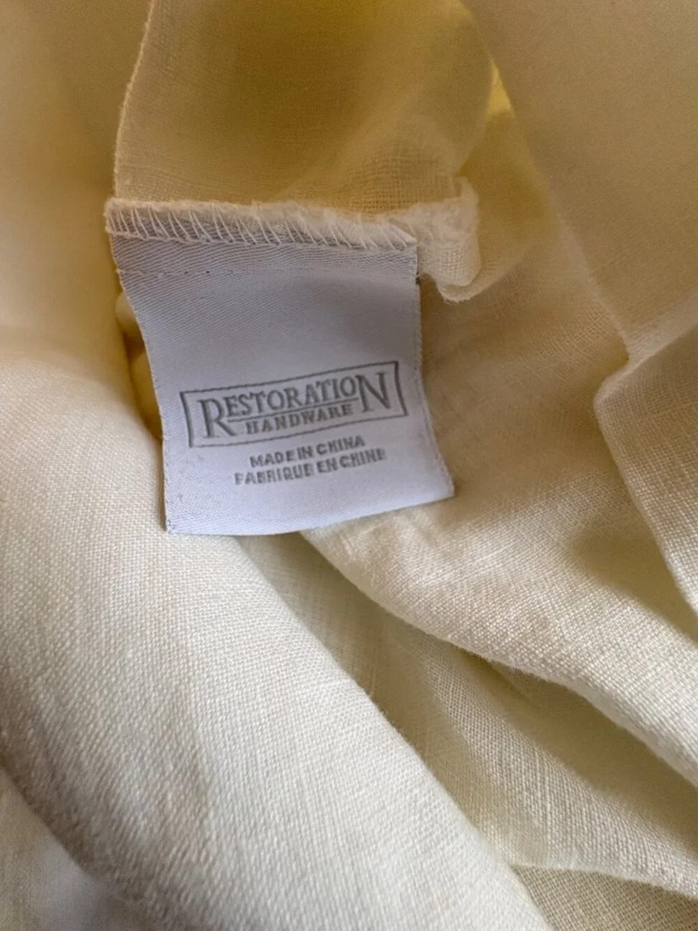 Restoration Hardware Linen Pillow Case Set Of Two King Ivory